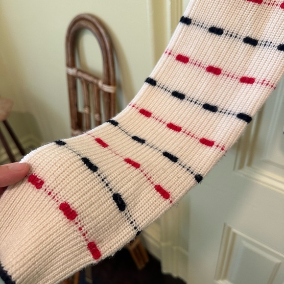 La Ligne Wool Jacquard Strip Red Blue Sweater - Picture 3 of 4